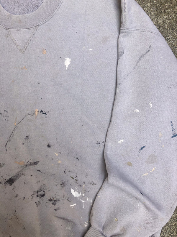 1990s Russell Faded Plaster Grey Painted Blank Sweatshirt