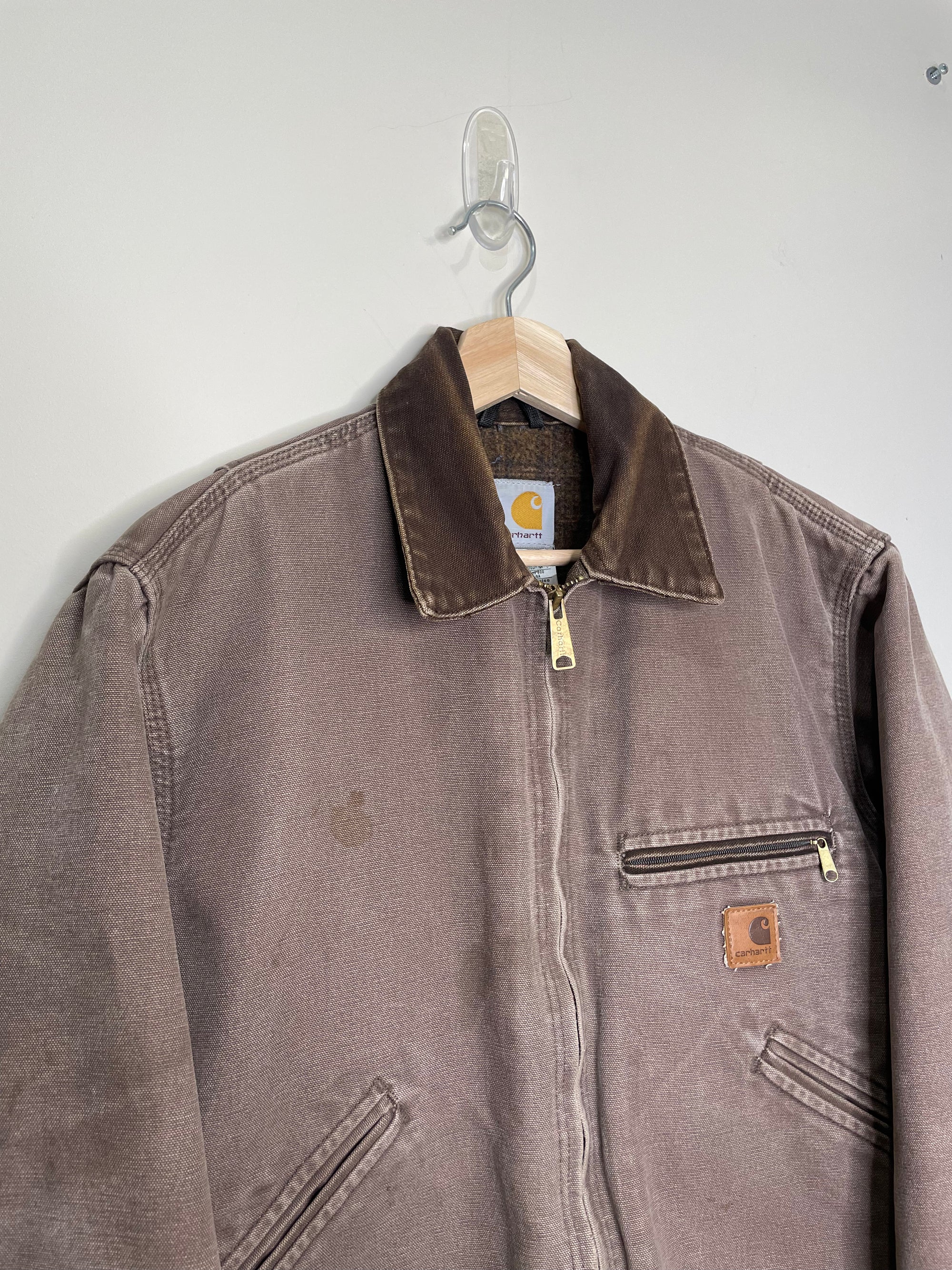 Carhartt Faded Firewood Brown Lined Work Jacket (S)