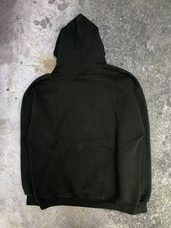 1990s Russell Faded Dark Olive Blank Hoodie