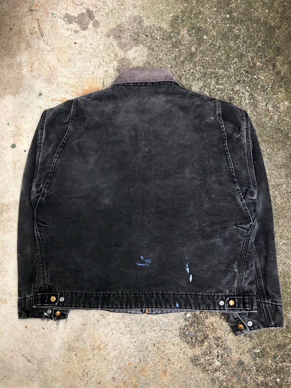 1990s Carhartt Faded Black Lined Work Jacket (L)