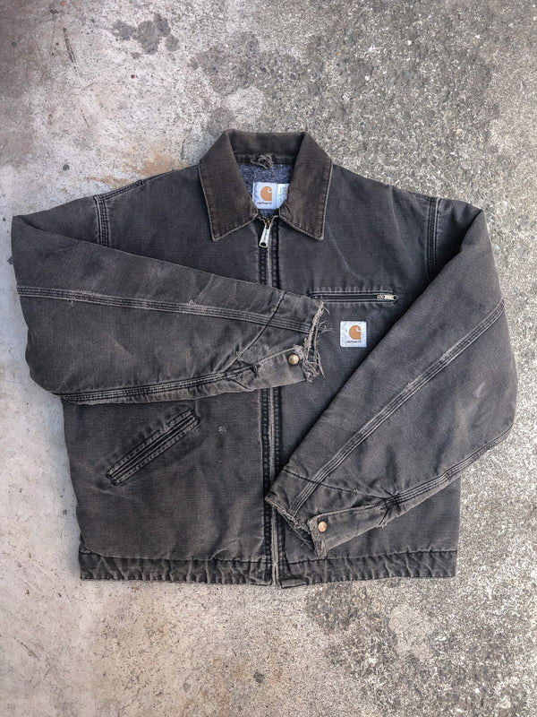 1990s Carhartt Faded Black Lined Work Jacket (L)