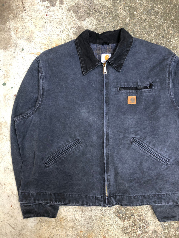 1990s Carhartt Petrol Blue Lined Work Jacket (XXL)