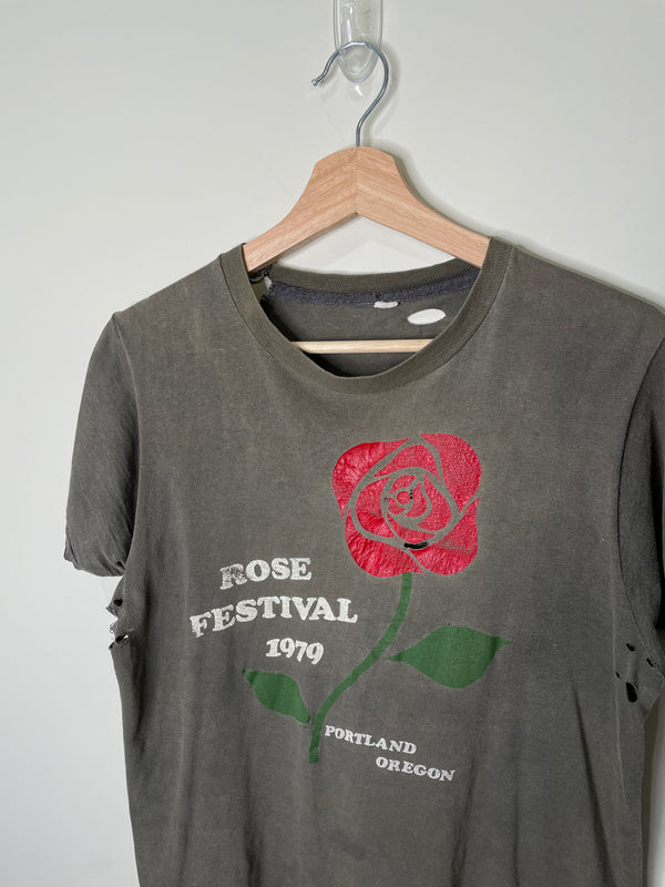 1970s “Rose Festival” Sun Faded Distressed Single Stitched Tee (S)