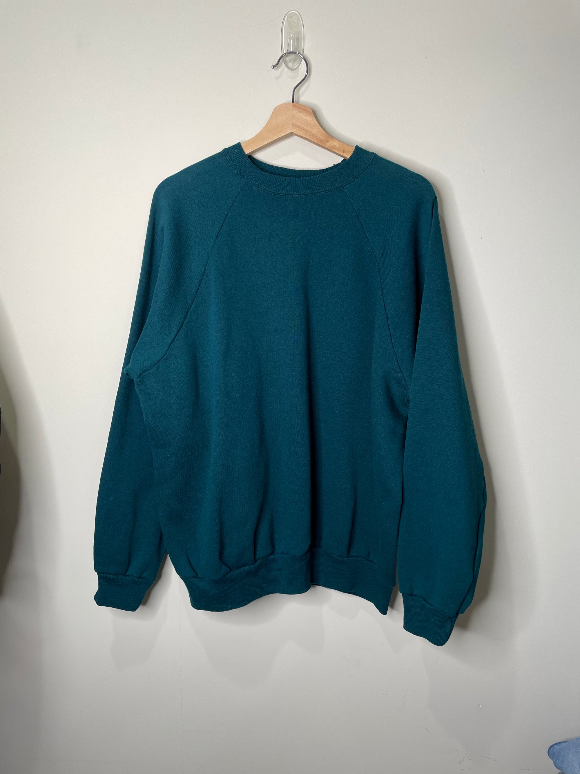 1990s Deep Green Raglan Sweatshirt (XL)