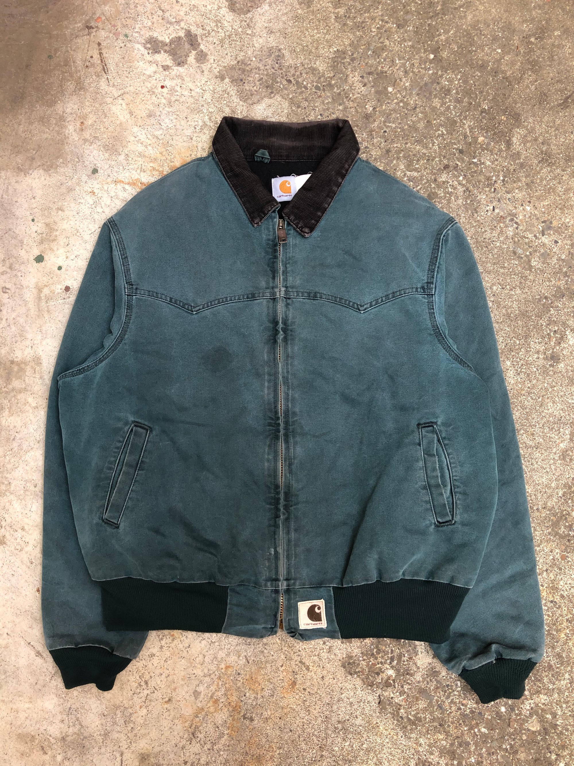 1990s Carhartt Faded Teal Santa Fe Work Jacket (XL)