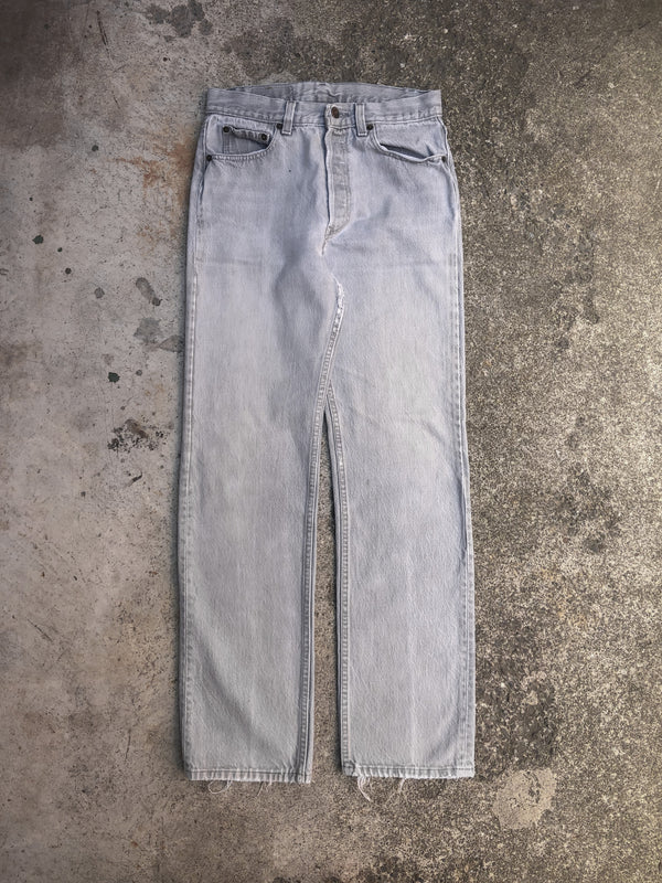 1980s Levis Repaired Faded Mist Grey 501 (28X30)