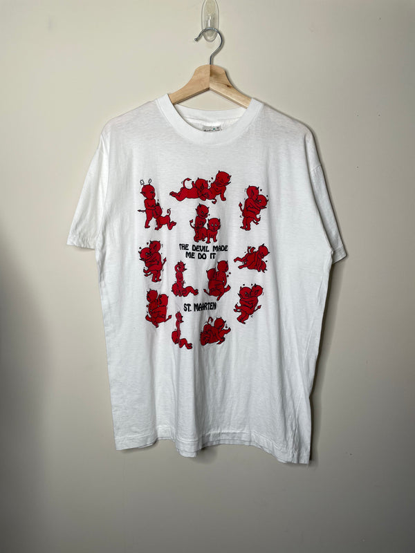 1990s “The Devil Made Me Do It” Single Stitched Tourist Tee (L)