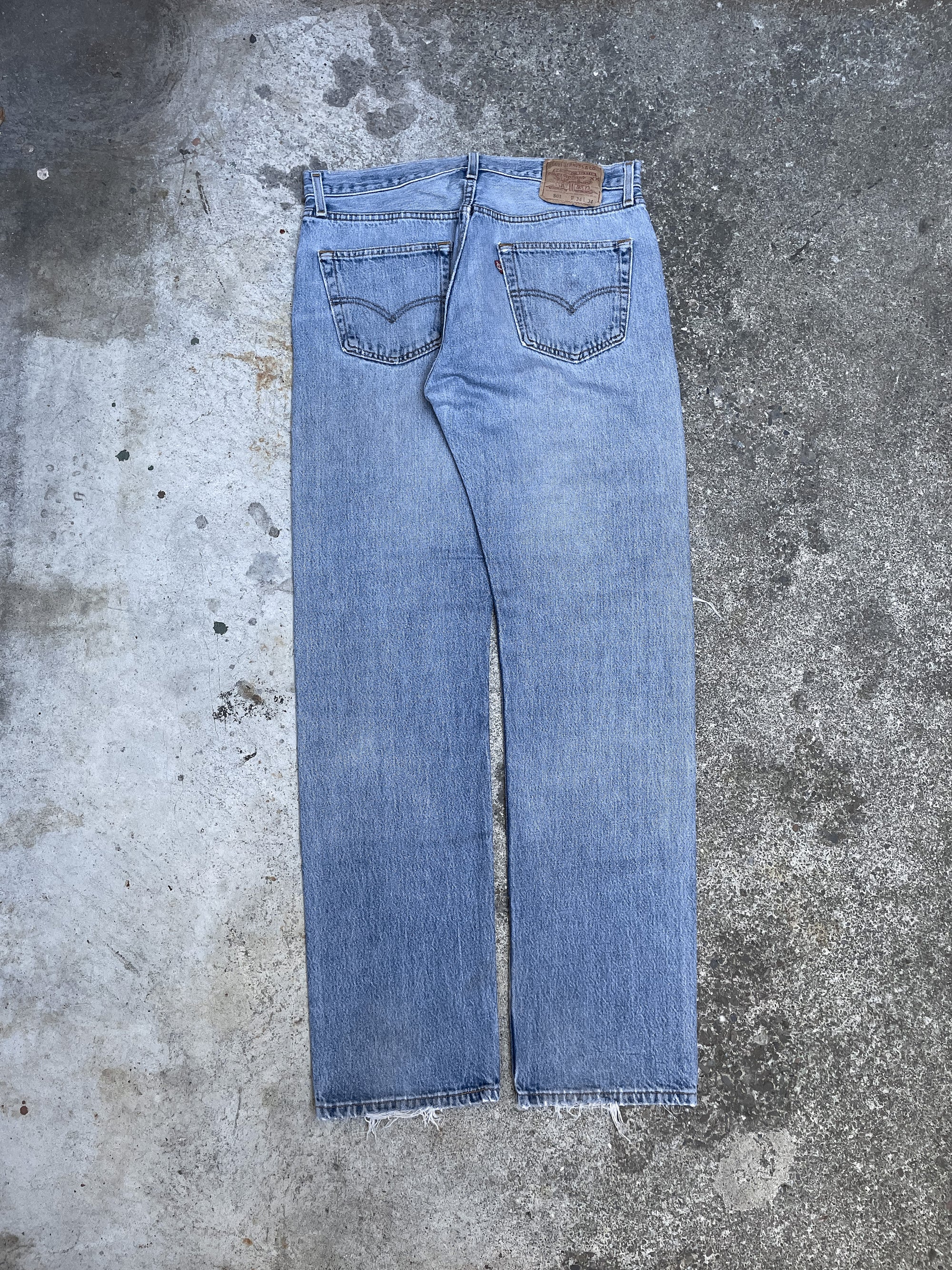 1990s Levi’s Distressed Faded Blue 501 (33X32)