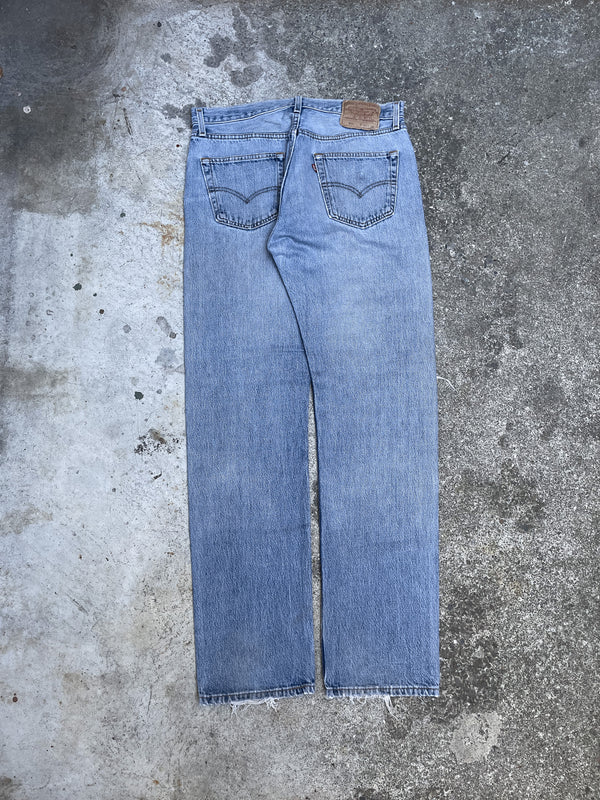 1990s Levi’s Distressed Faded Blue 501 (33X32)