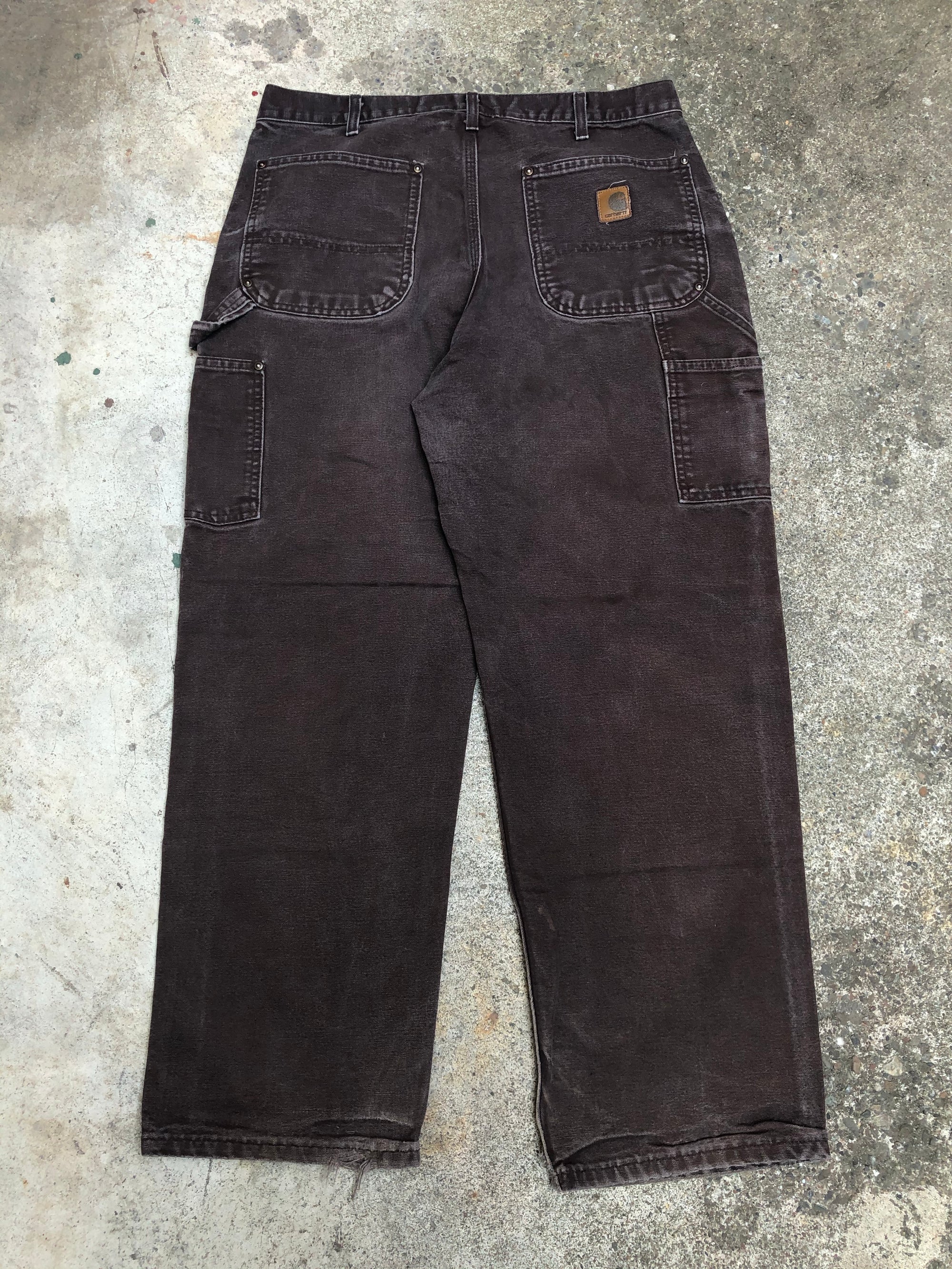 Carhartt B136 Dark Brown Double Front Knee Work Pants (33X29)