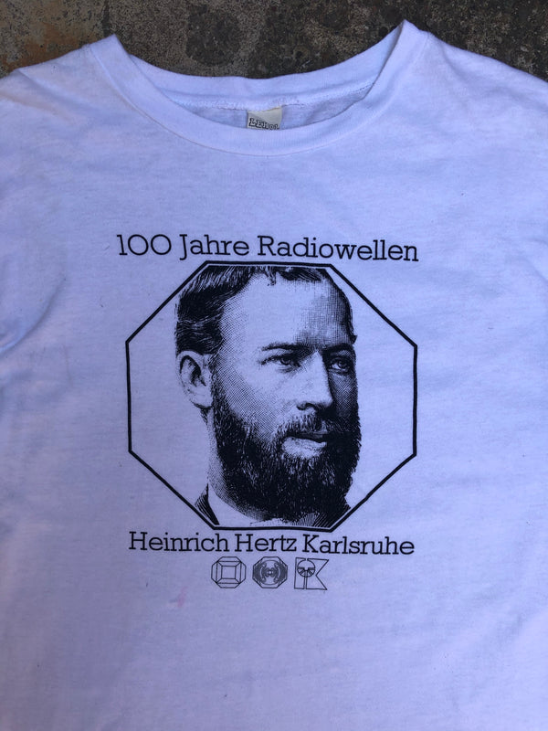 1990s White "Heinrich Hertz Karlsruhe" Physicist Tee