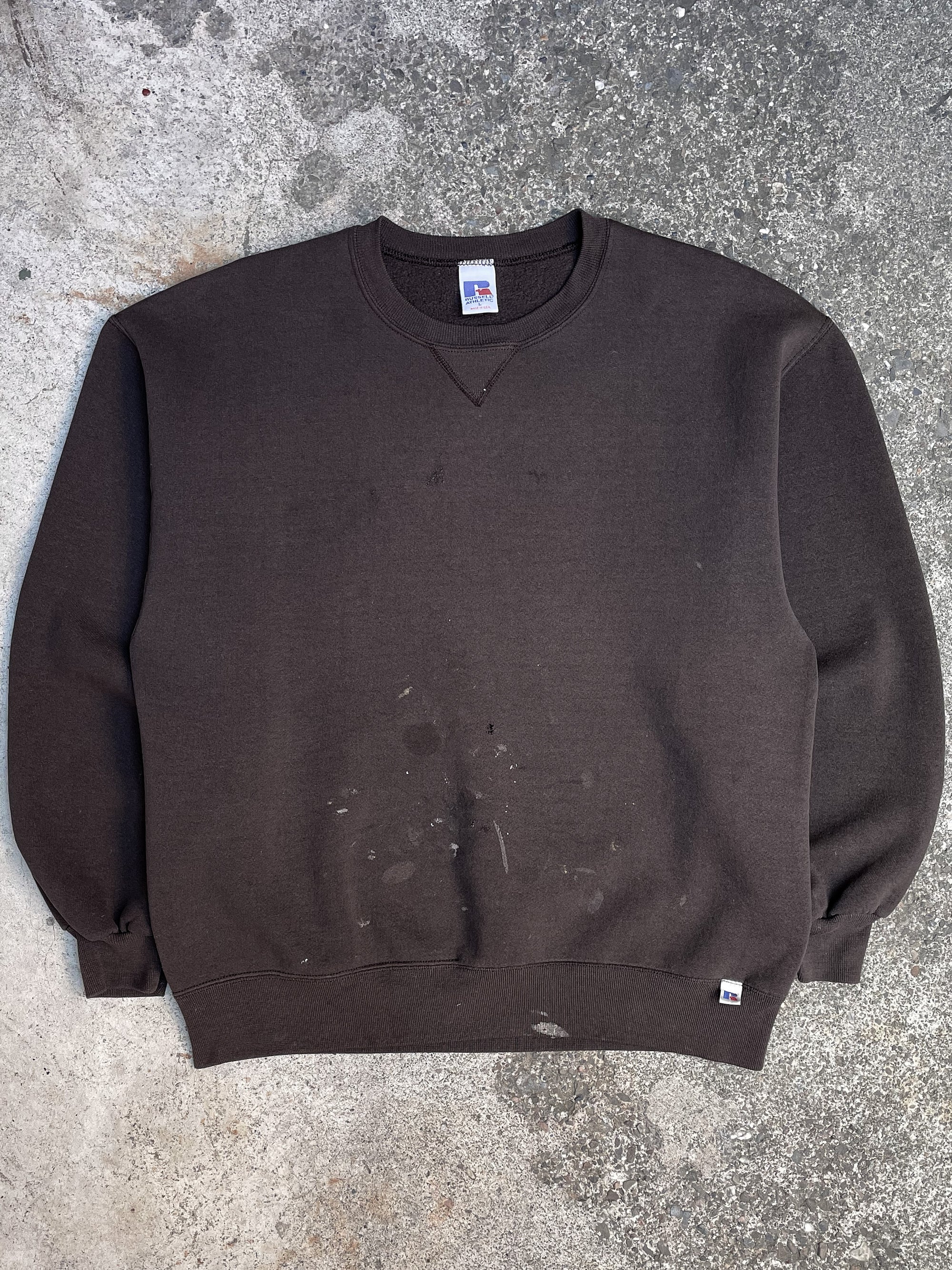 1990s Russell Chocolate Brown Sweatshirt (L)