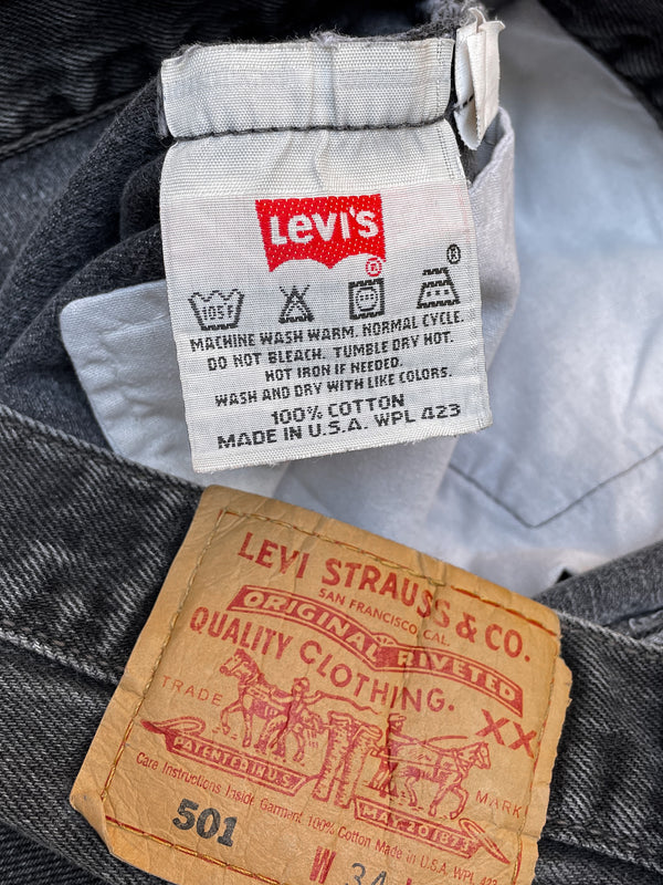 Vintage Levi’s Faded Black 501 Released Hem (31X29)