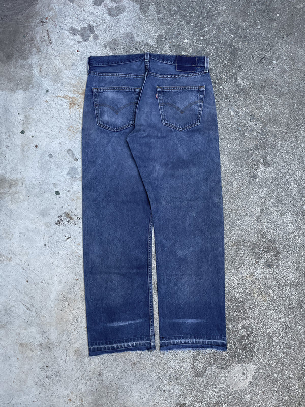 1990s Levi’s Faded Indigo Overdye 501 Released Hem (32X28)