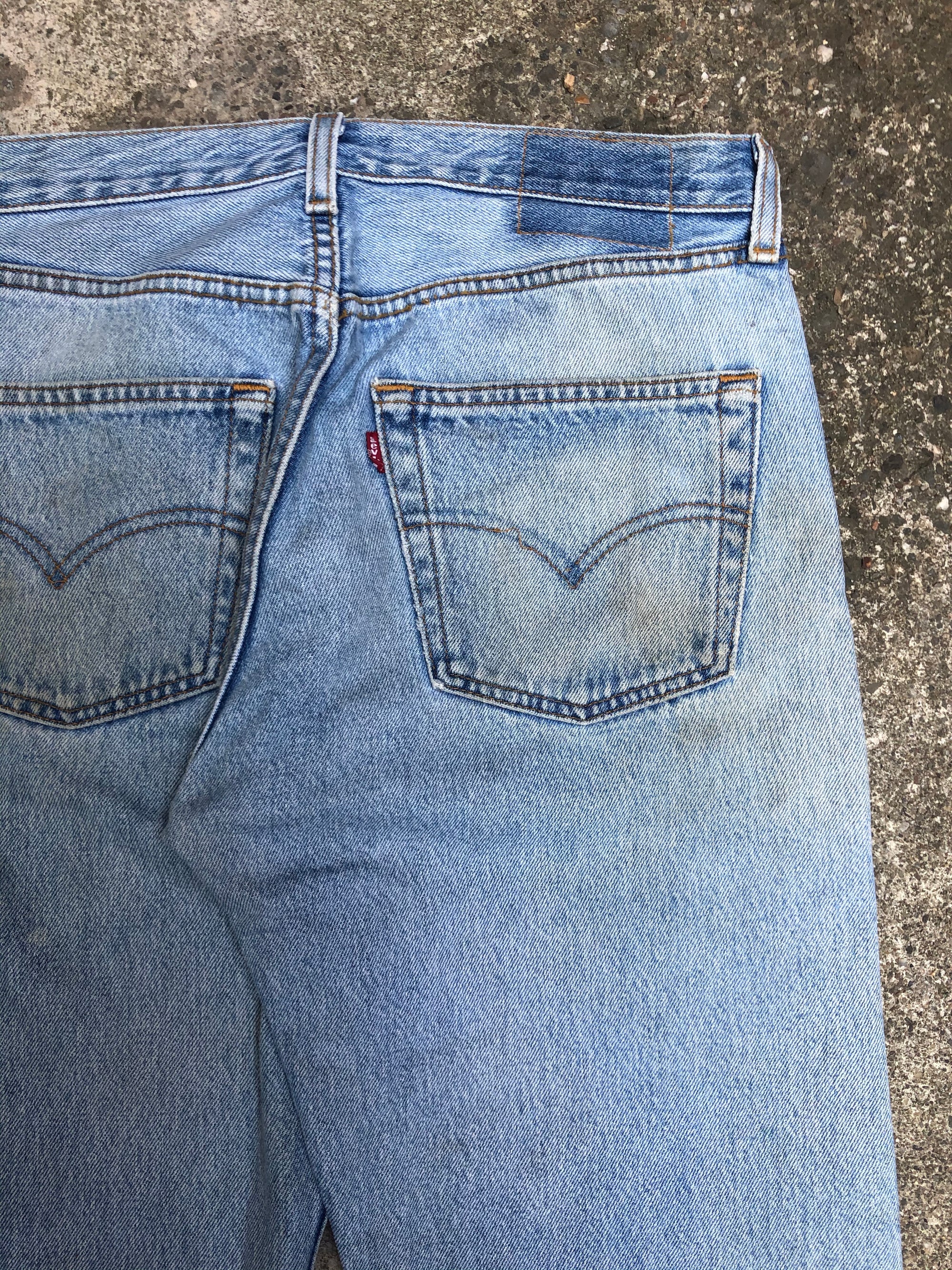 1990s Levis 501 Worn In Painted Blue (30X33)