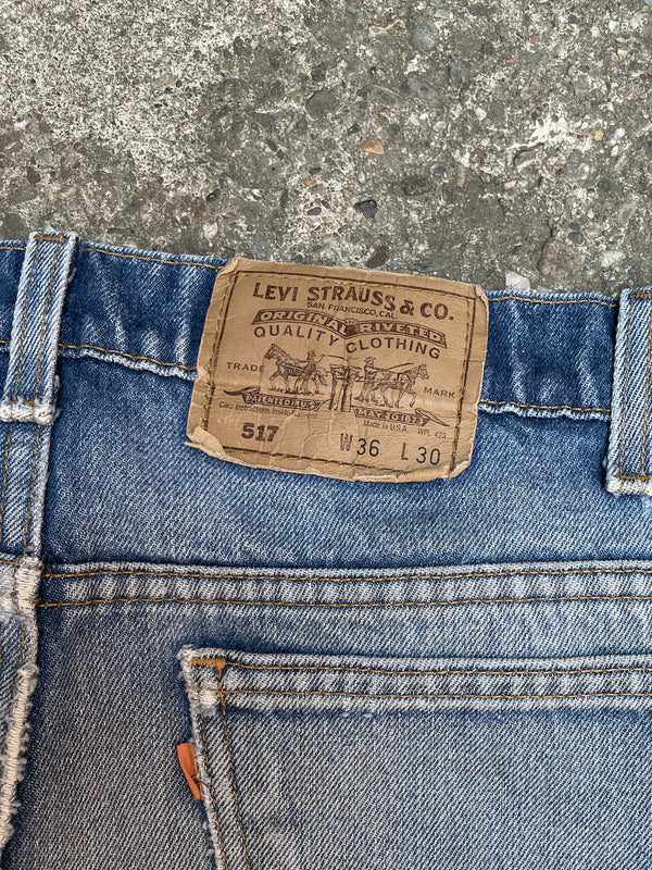 1990s Orange Tab Levi’s Painted Distressed Blue 517 (34X28)