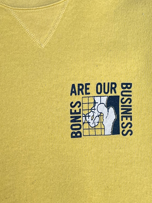 1990s Russell “Bones Are Our Business” Yellow Sweatshirt