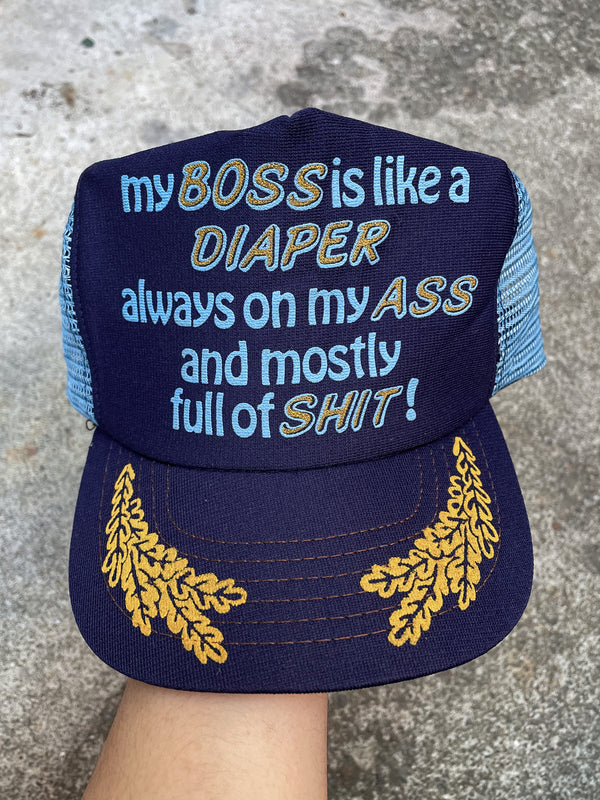 1980s “My Boss Is Like A Diaper…” Trucker Hat