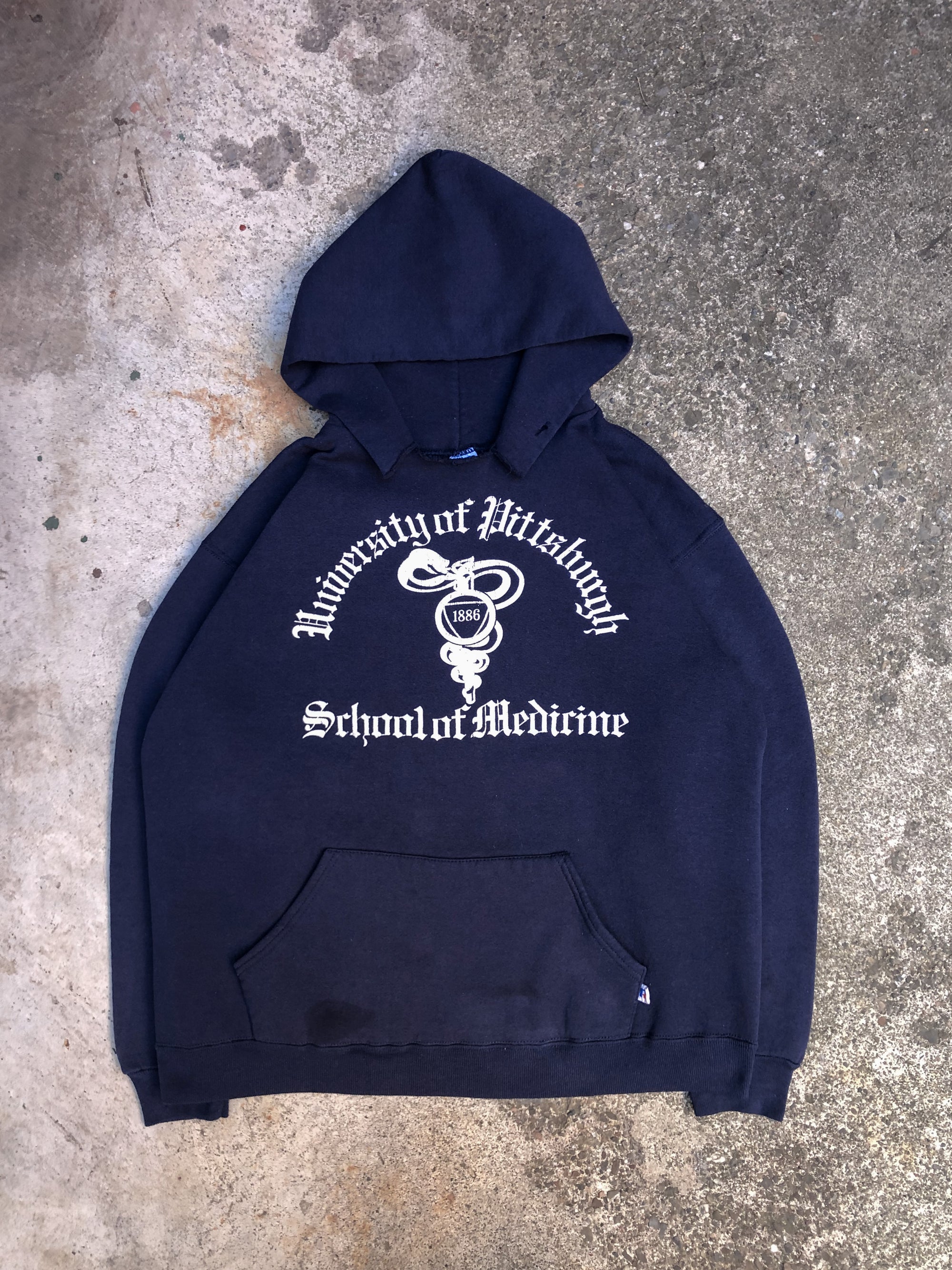 1990s Russell Faded Navy “University of Pittsburgh” Hoodie