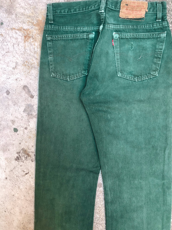 1990s Levis Faded Sea Green 501 (28X30)