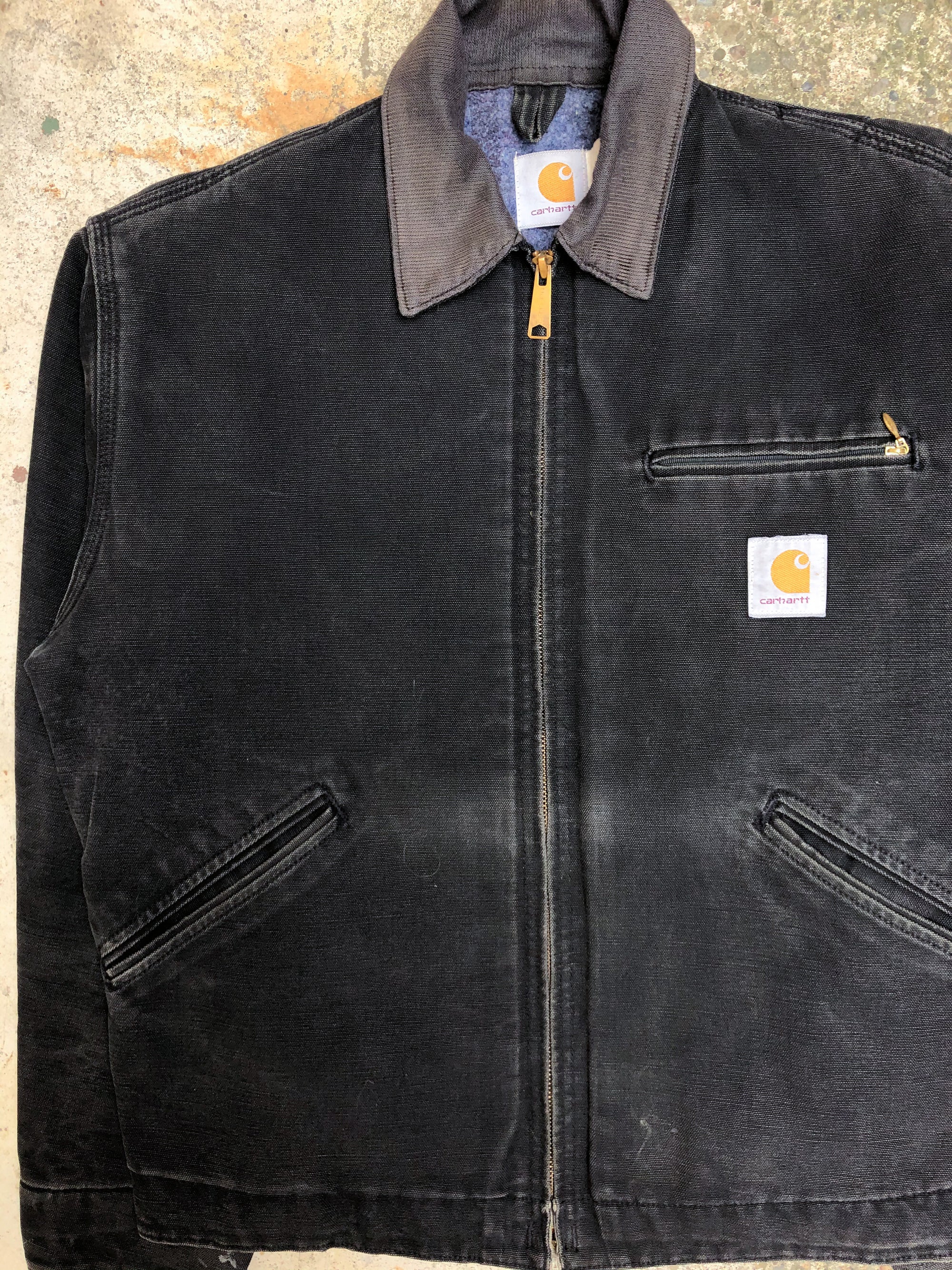 1990s Carhartt Faded Black Lined Work Jacket (S/M)