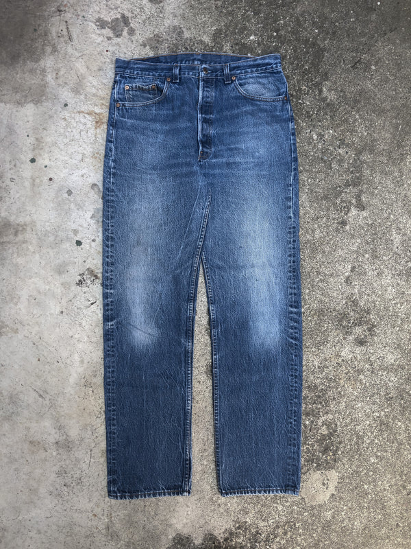 1980s/90s Levis Worn In Blue 501XX (33X31)