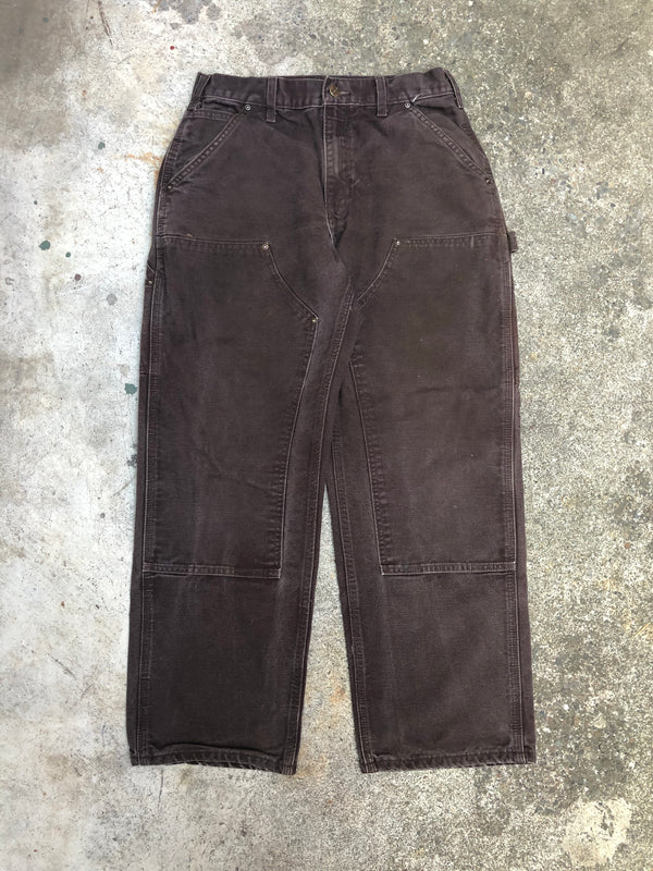 Carhartt B136 Dark Brown Double Front Knee Work Pants (30X28)