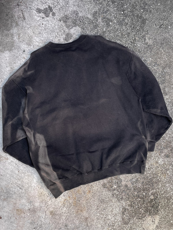 1990s Russell Sun Faded Black High-Cotton Sweatshirt (XL)