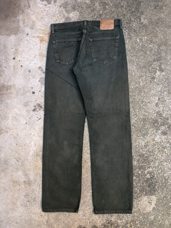 1990s Levis Faded Forest Green 501 (32X30)