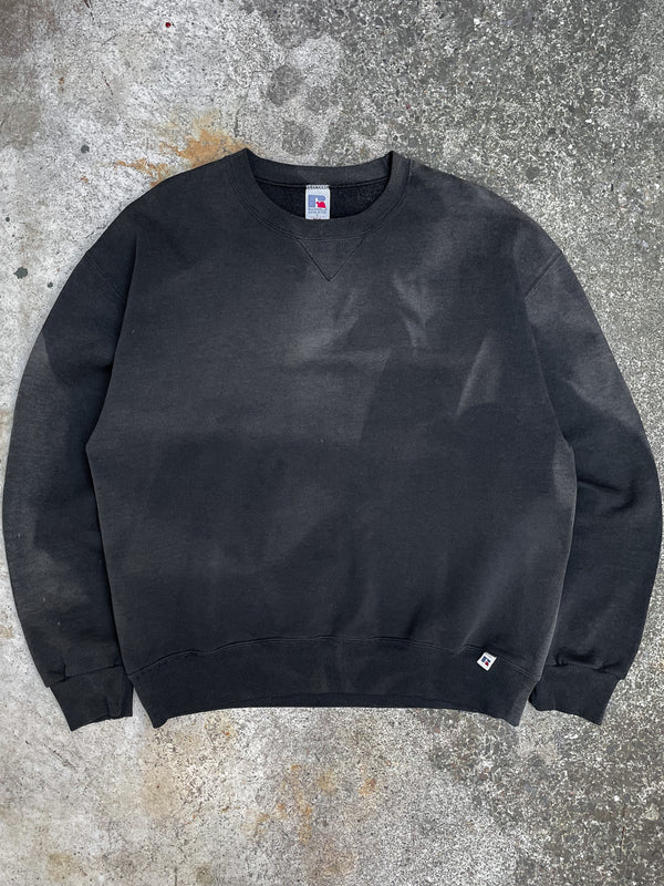 Vintage Russell Sun Faded Black Blank Sweatshirt