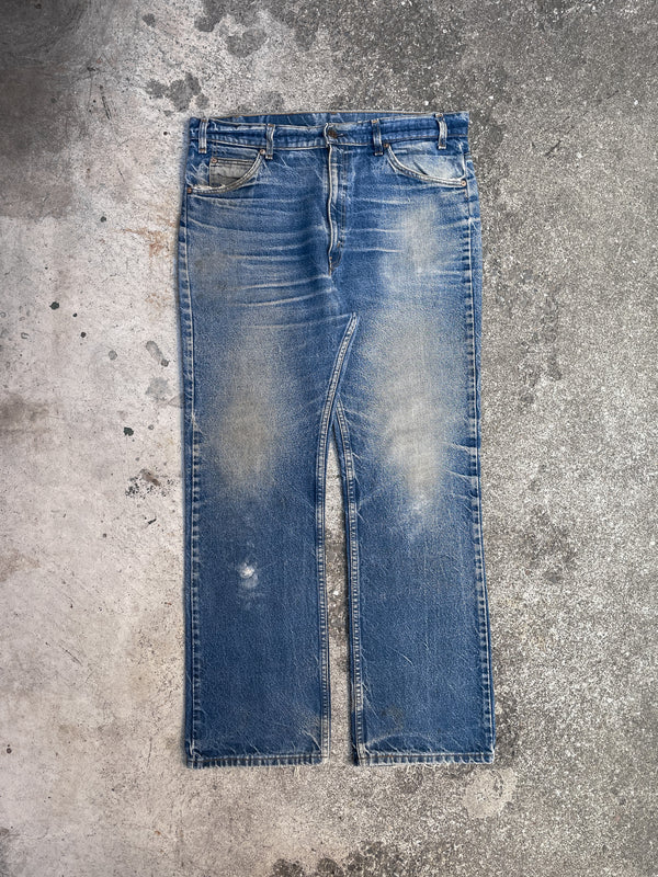 1990s Orange Tab Levi’s Worn In Blue 517 Scovill Zip (35X30)