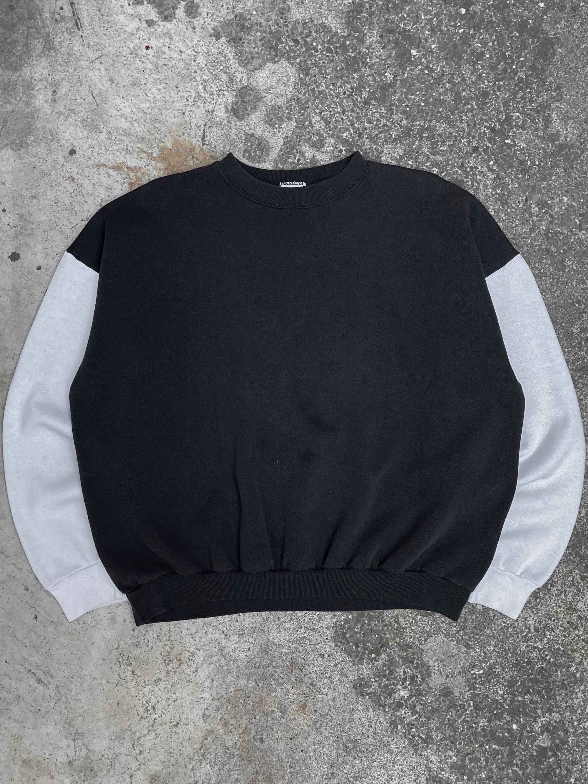 1990s Two-Tone Black White Sweatshirt