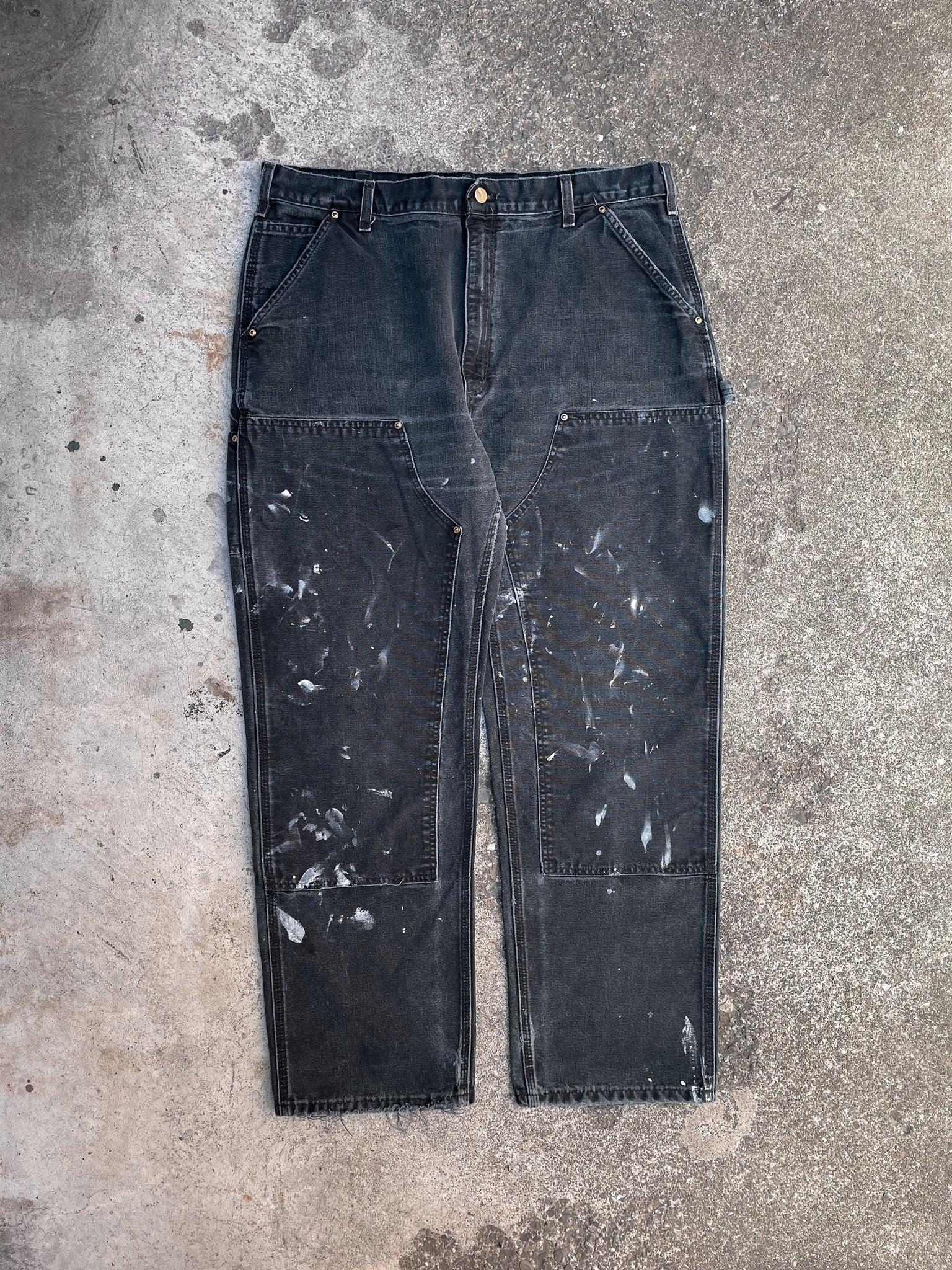Carhartt B01 Repaired Painted Black Double Front Knee Work