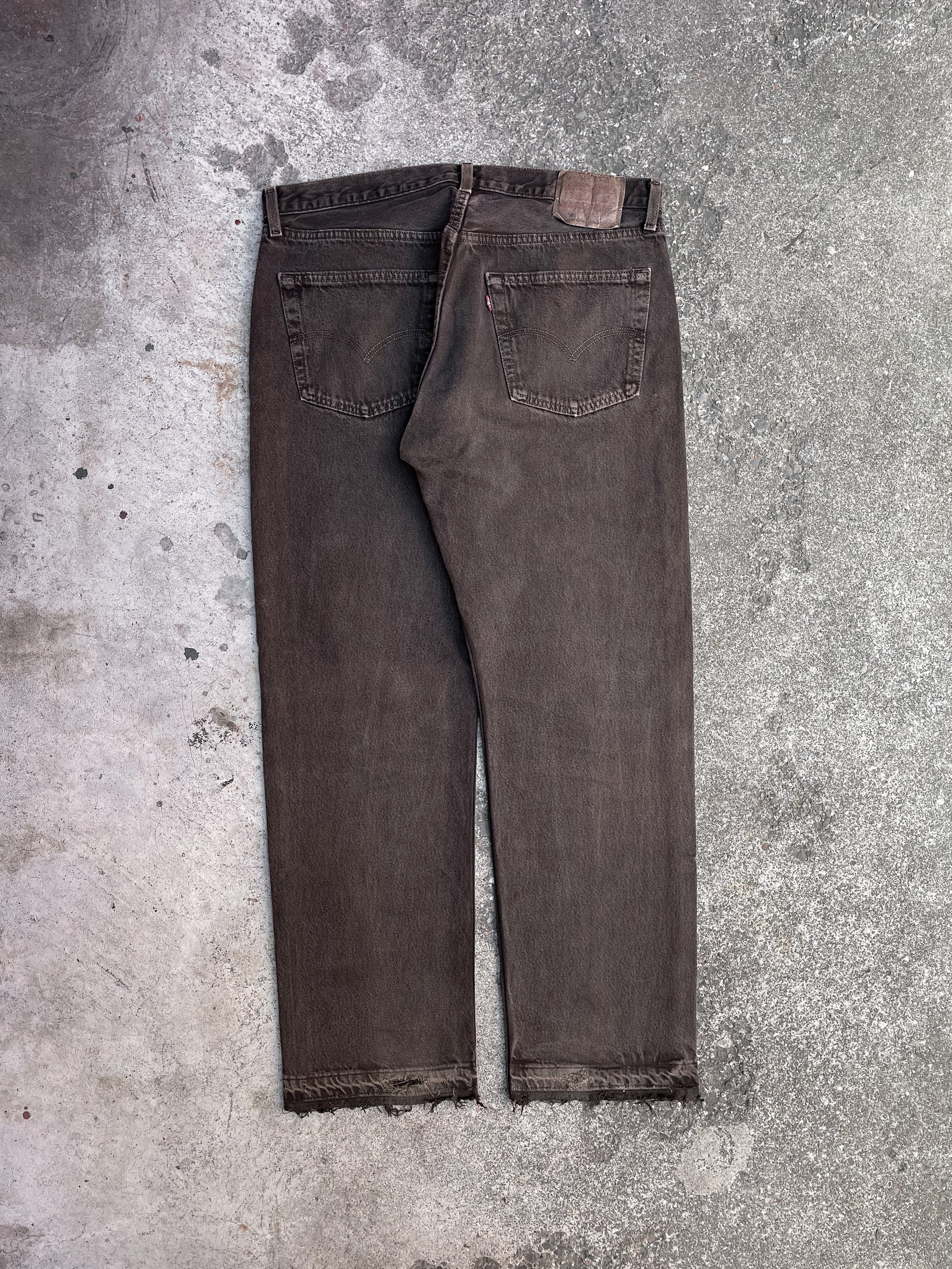 1990s Levi’s Faded Brown 501 Released Hem (36X30)