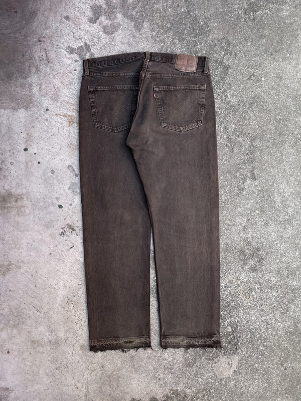 1990s Levi’s Faded Brown 501 Released Hem (36X30)