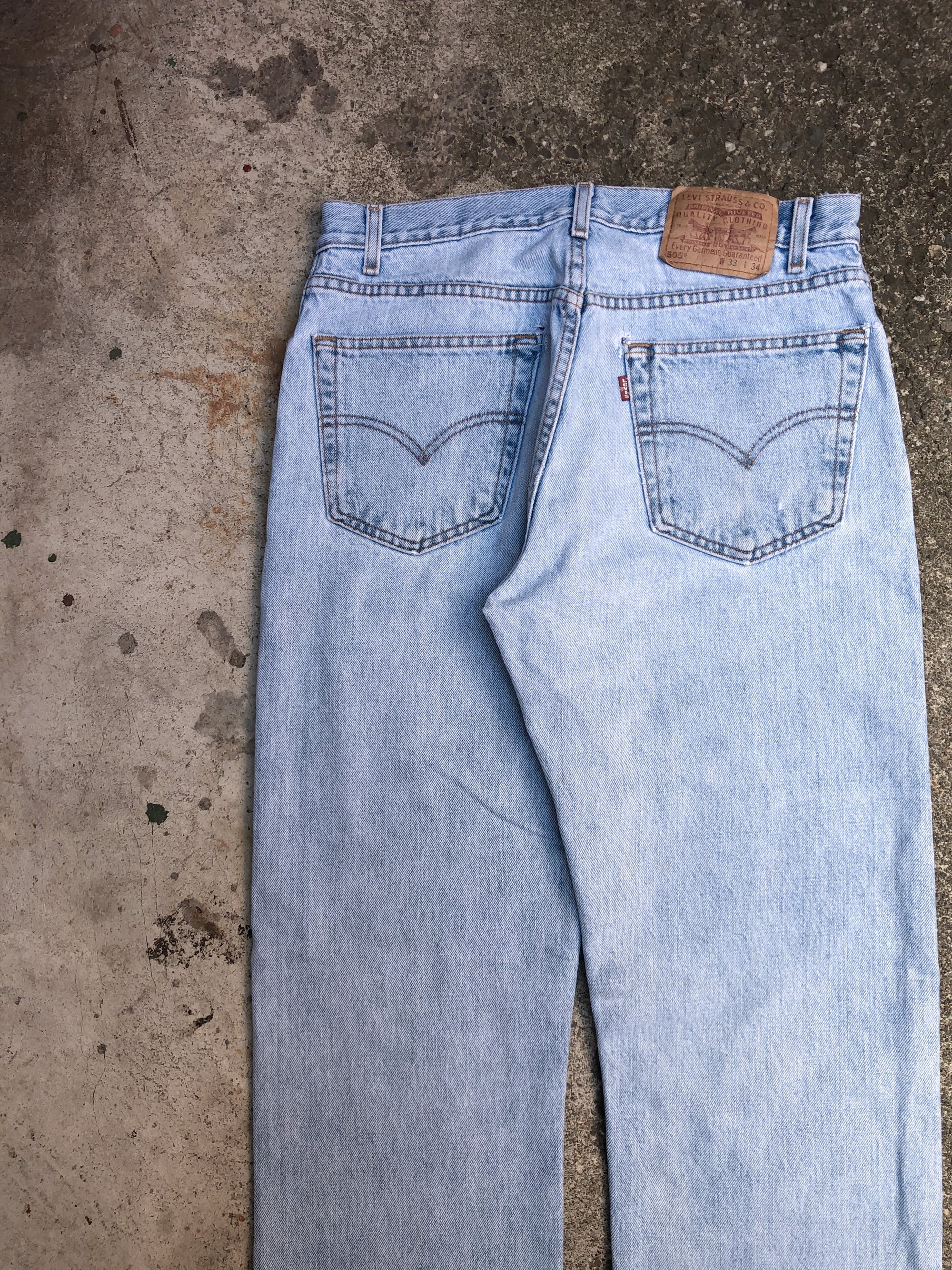 1990s Levis Patched Faded Blue 505 (31X32)