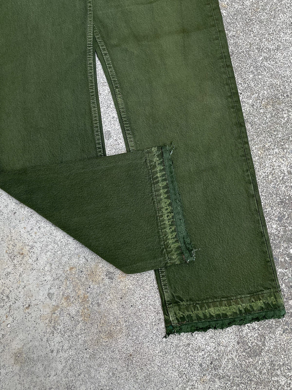 1990s Levi’s Faded Green 501 Released Hem (32X30)