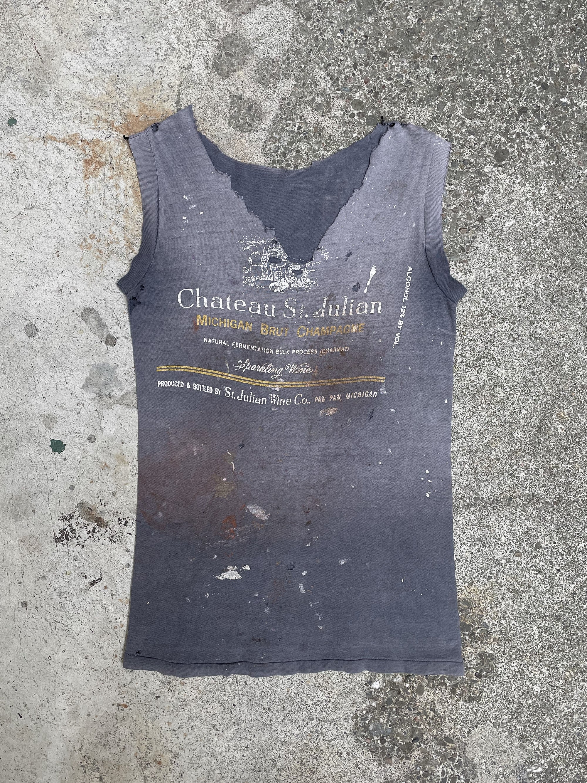 1970s “Chateau St. Julian” Thrashed Sun Faded Tank Top