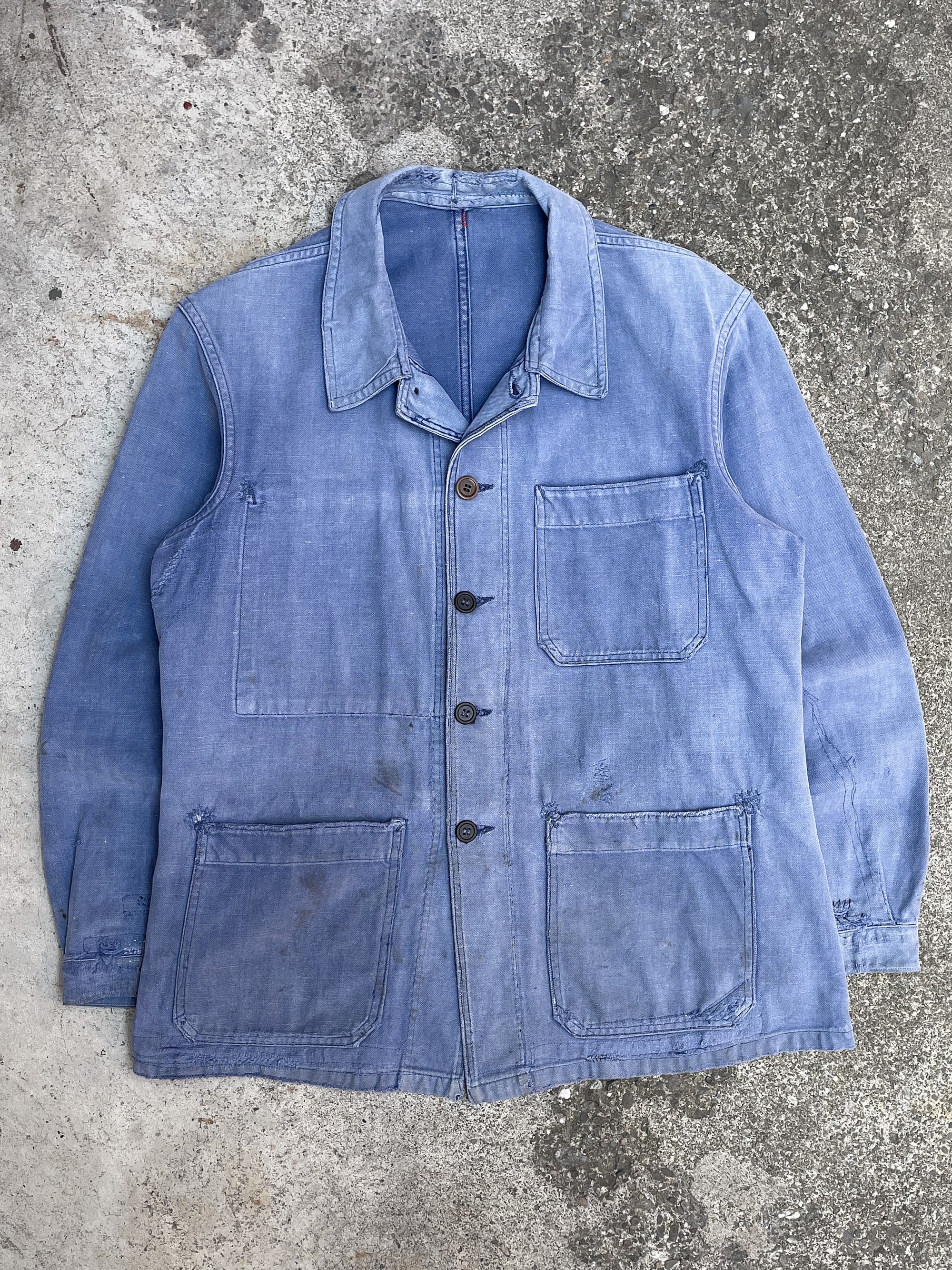1950s Repaired Faded French Chore Jacket