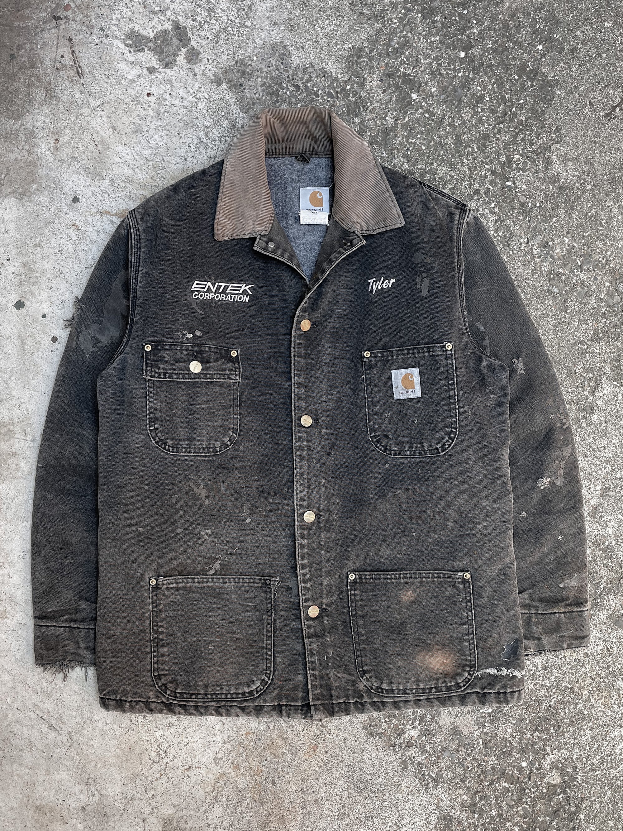 Carhartt Faded Black “Entek” Lined Chore Jacket (M)