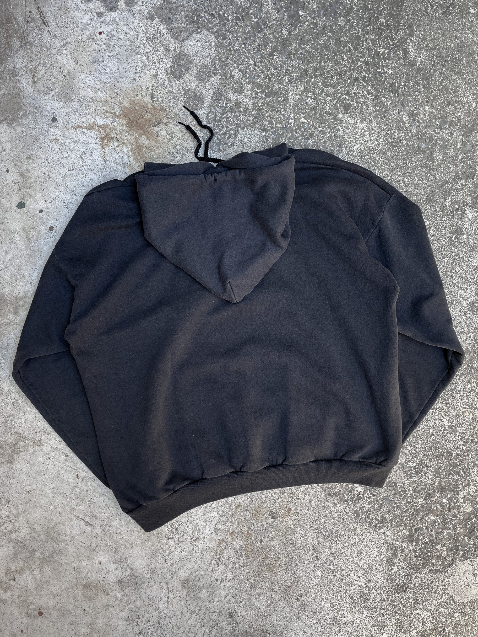 1990s Faded Black Blank Hoodie