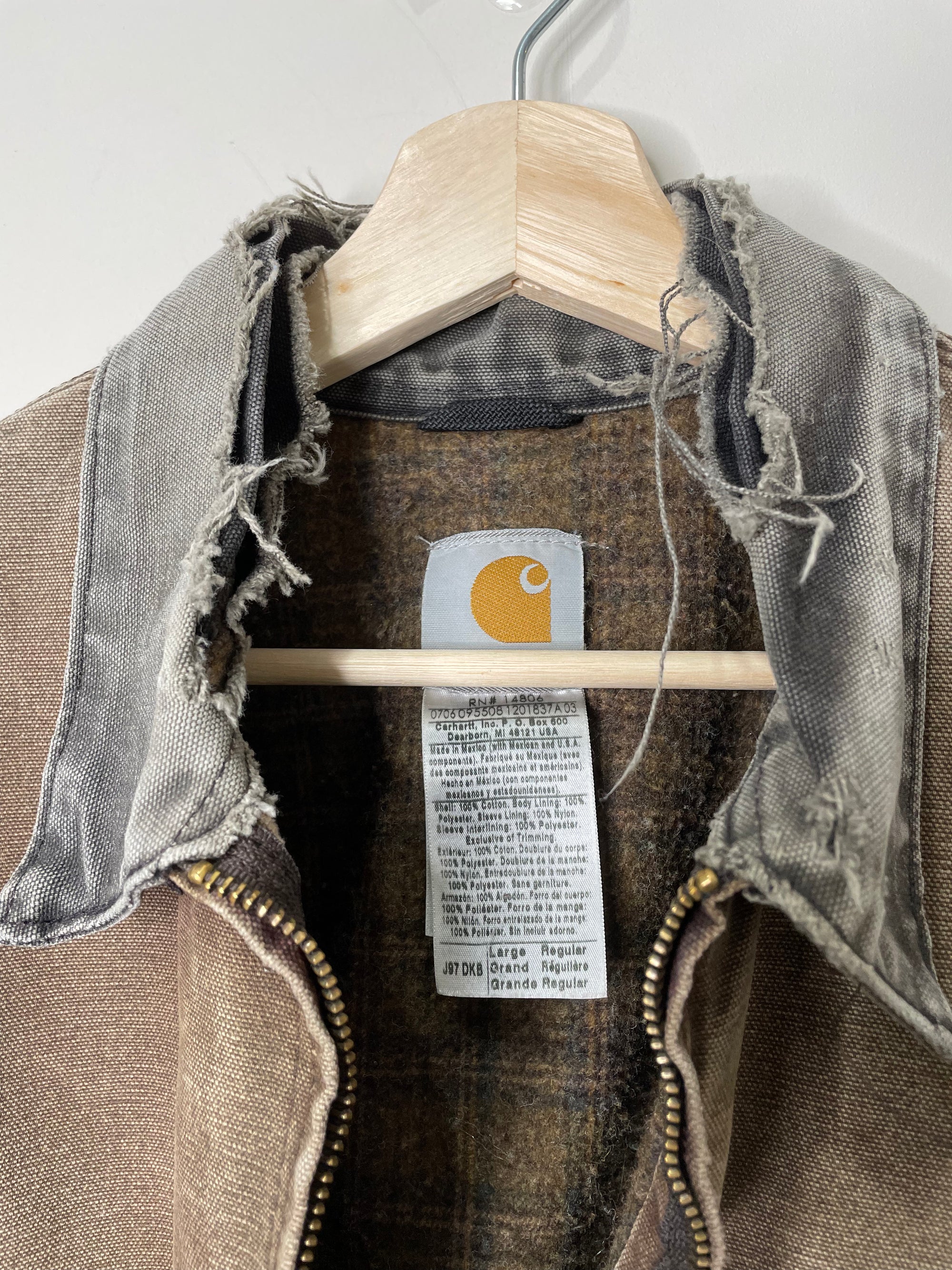 Carhartt Sun Faded Dark Brown Lined Work Jacket (M/L)