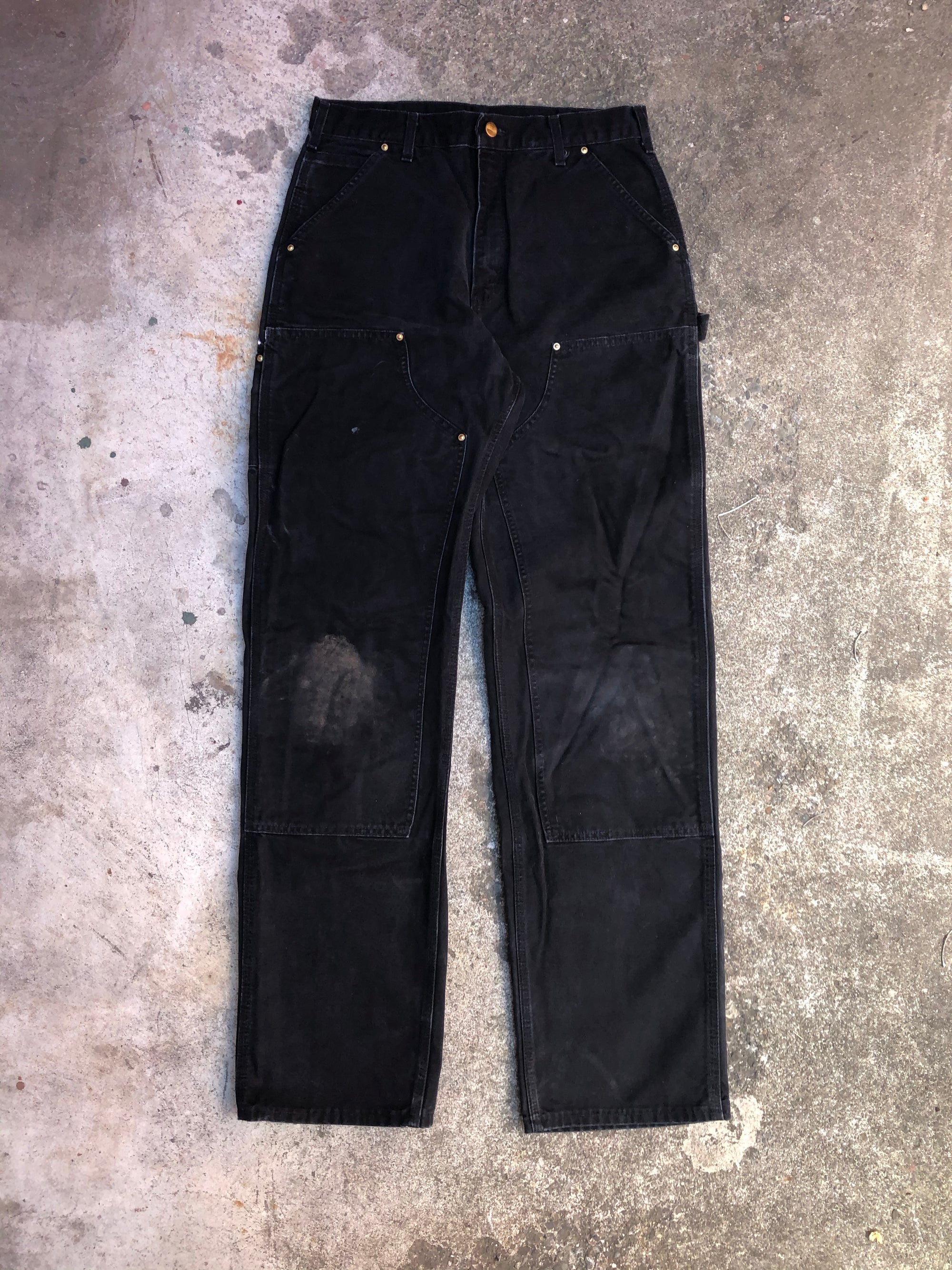 Carhartt B01 Black Double Front Knee Work Pants (32X34)