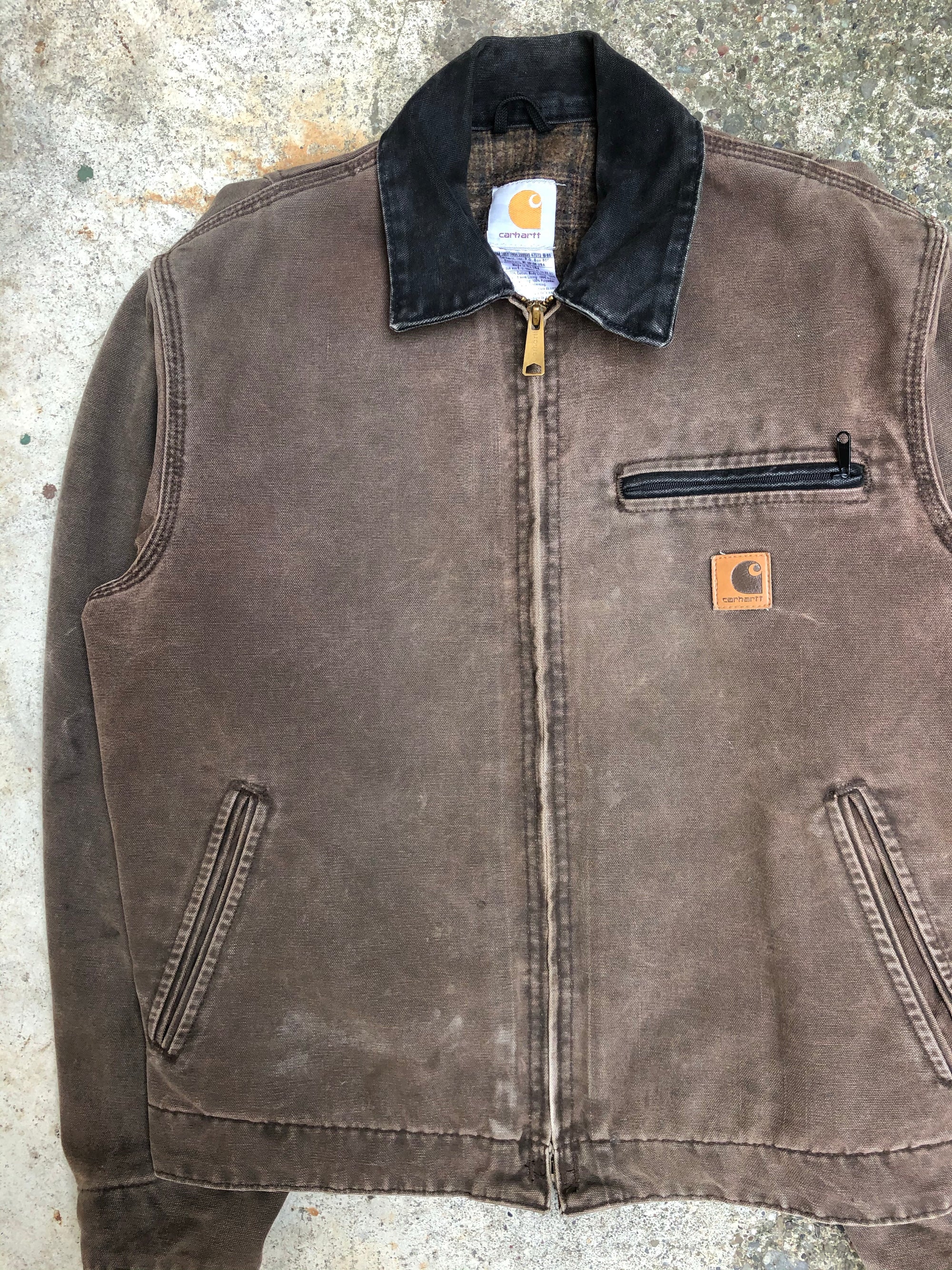 1990s Carhartt Faded Chocolate Lined Work Jacket (S)