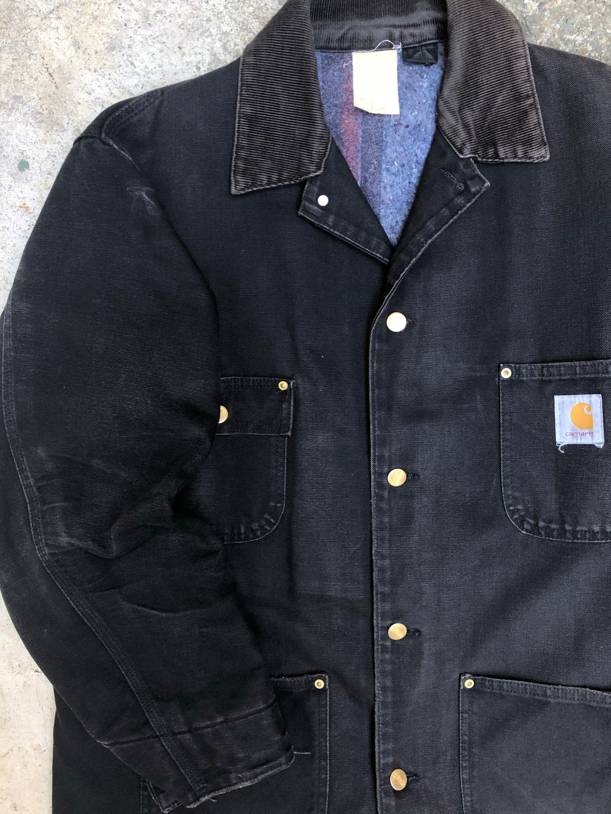 1990s Carhartt Black Lined Chore Jacket (M/L)