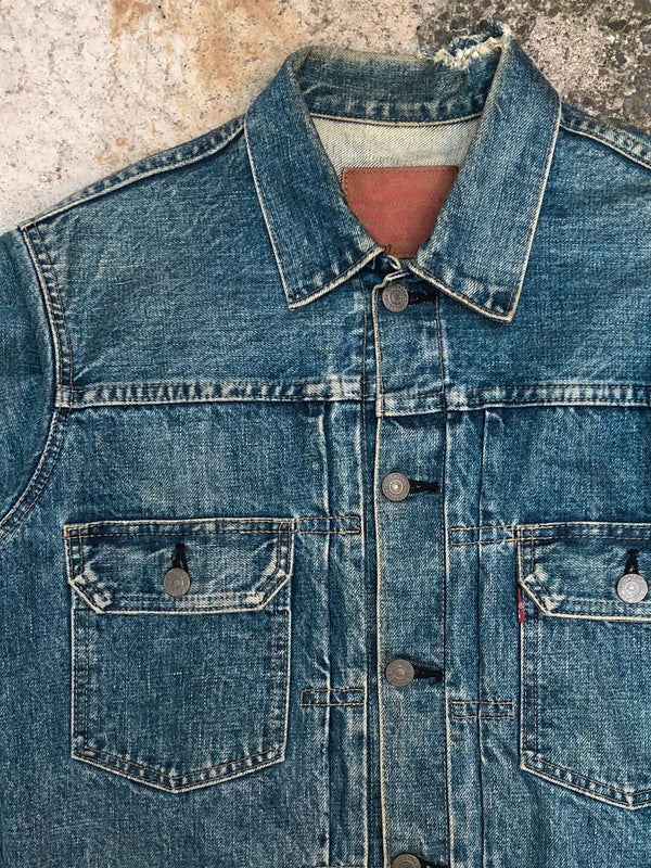 1990s Japanese Selvedge Levis Faded Blue 71507 Denim Jacket