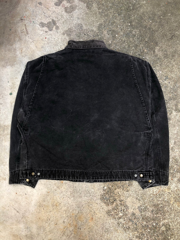 1990s Carhartt Faded Black Lined Work Jacket