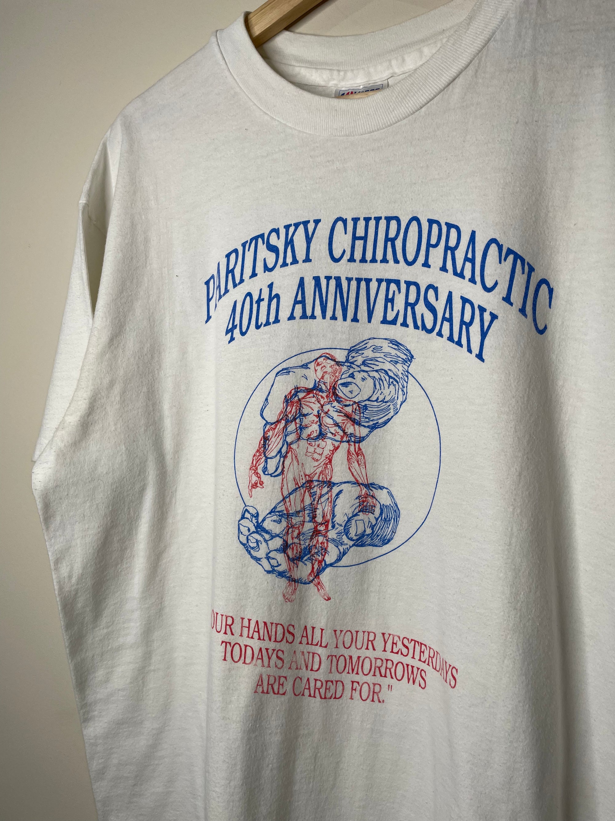 1990s “Paritsky Chiropractic” Single Stitched Hanes Beefy Tee (XL)