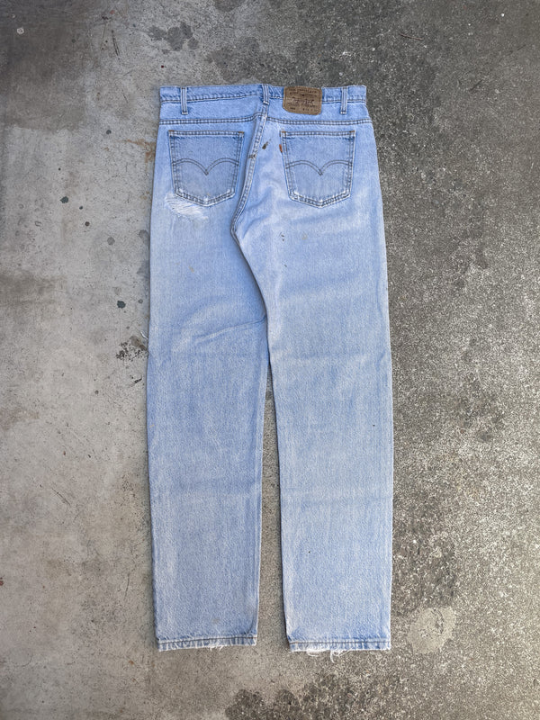 1990s Orange Tab Levi’s Distressed Faded Blue 505 (33X30)