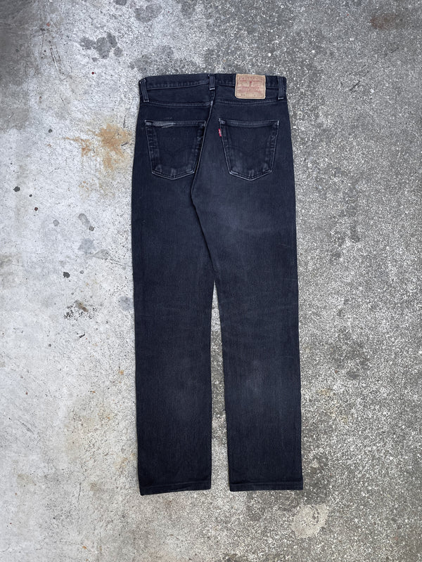 1990s Levi’s Faded Blue Black Pique Cotton Twill 501 (27X28)